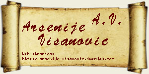 Arsenije Višanović vizit kartica